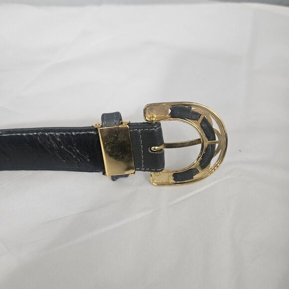 YUKI TORII Leather Belt with Brass Buckle Gray 25-27\